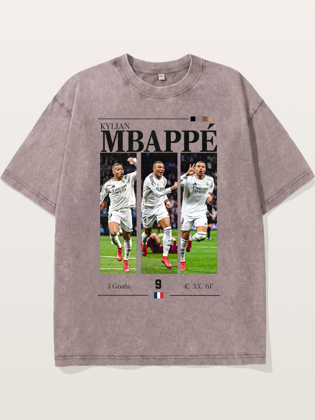 Mbappe Match Moment Collage Washed T-shirt