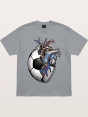 Mechanical Football Heart Print Gildan T-shirt