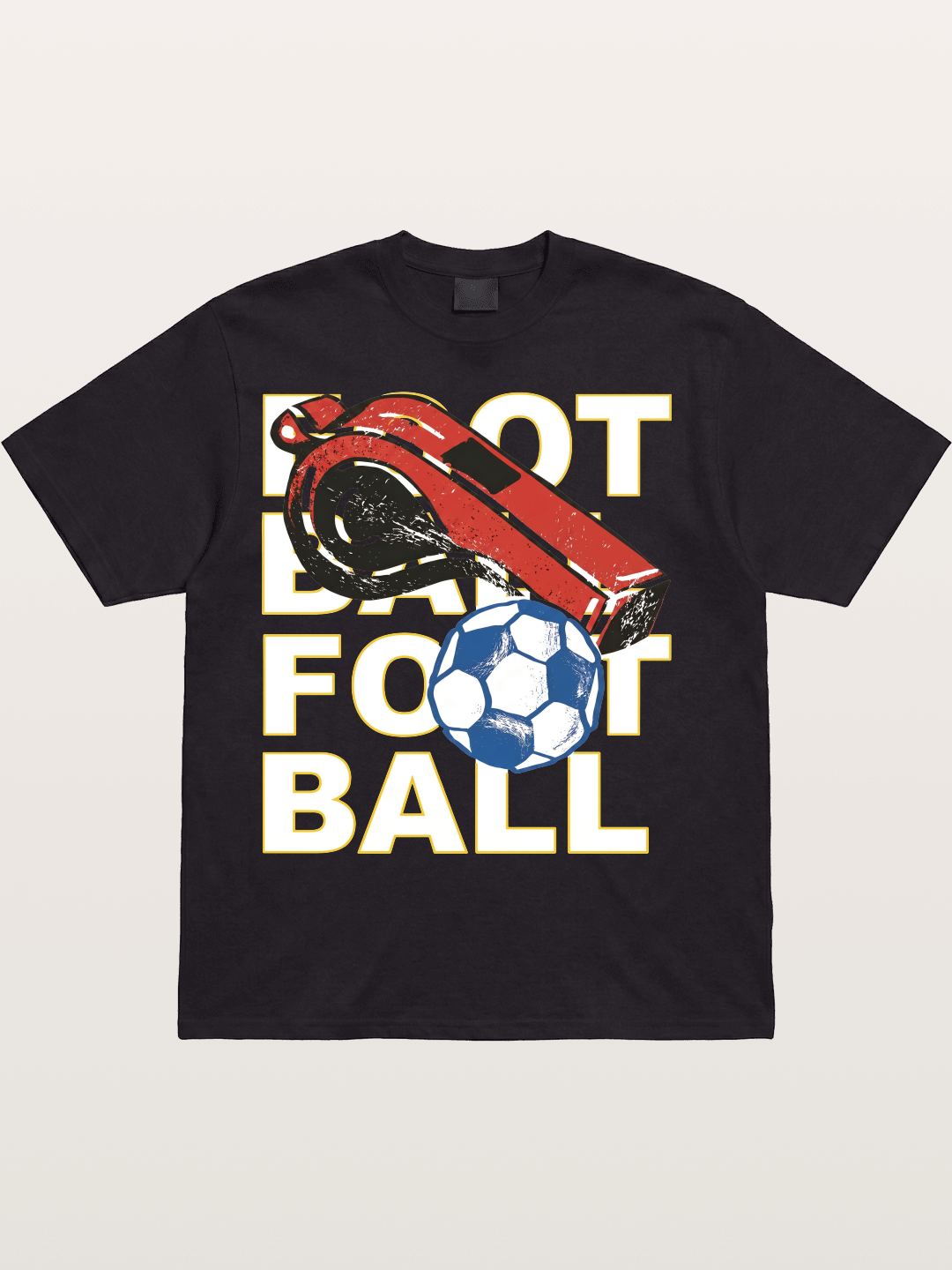 Retro Whistle Football Art Cotton T-shirt