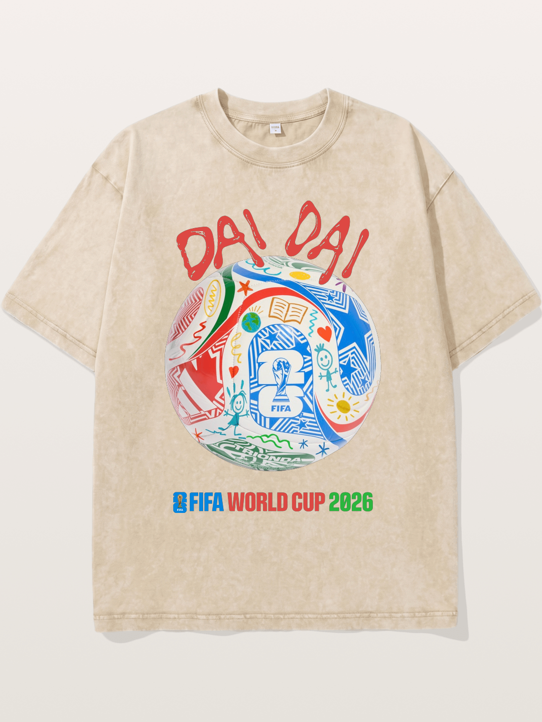FIFA World Cup 2026 Doodle Soccer Ball Washed T-shirt