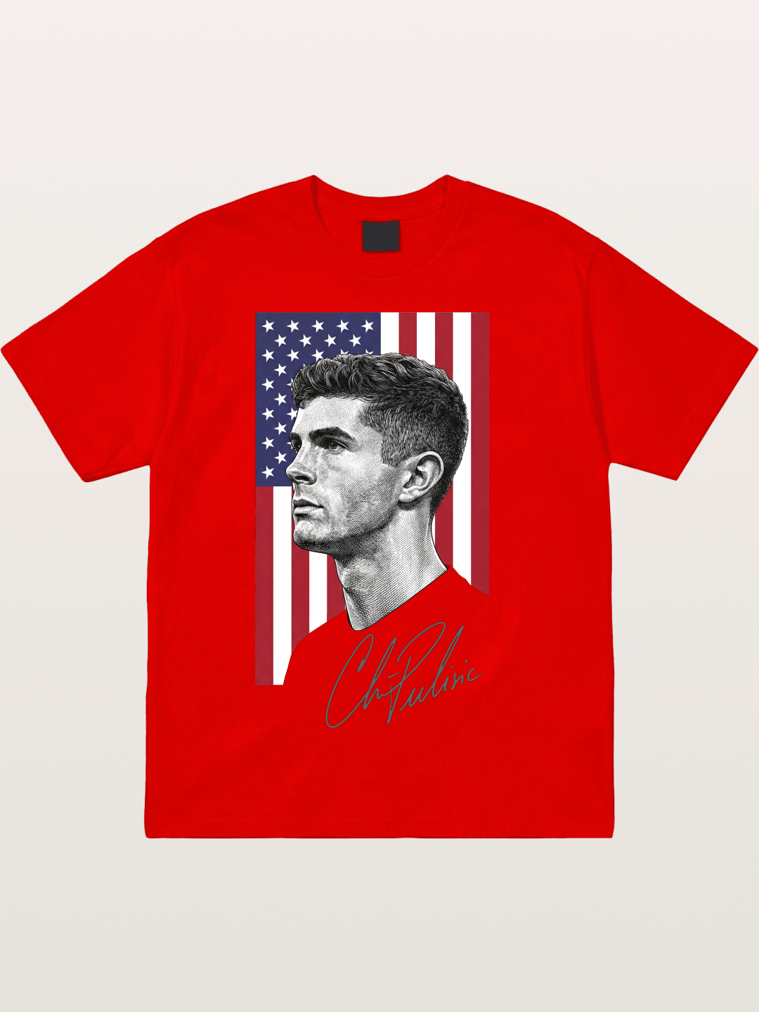 Christian Pulisic US Flag Backdrop Cotton T-shirt