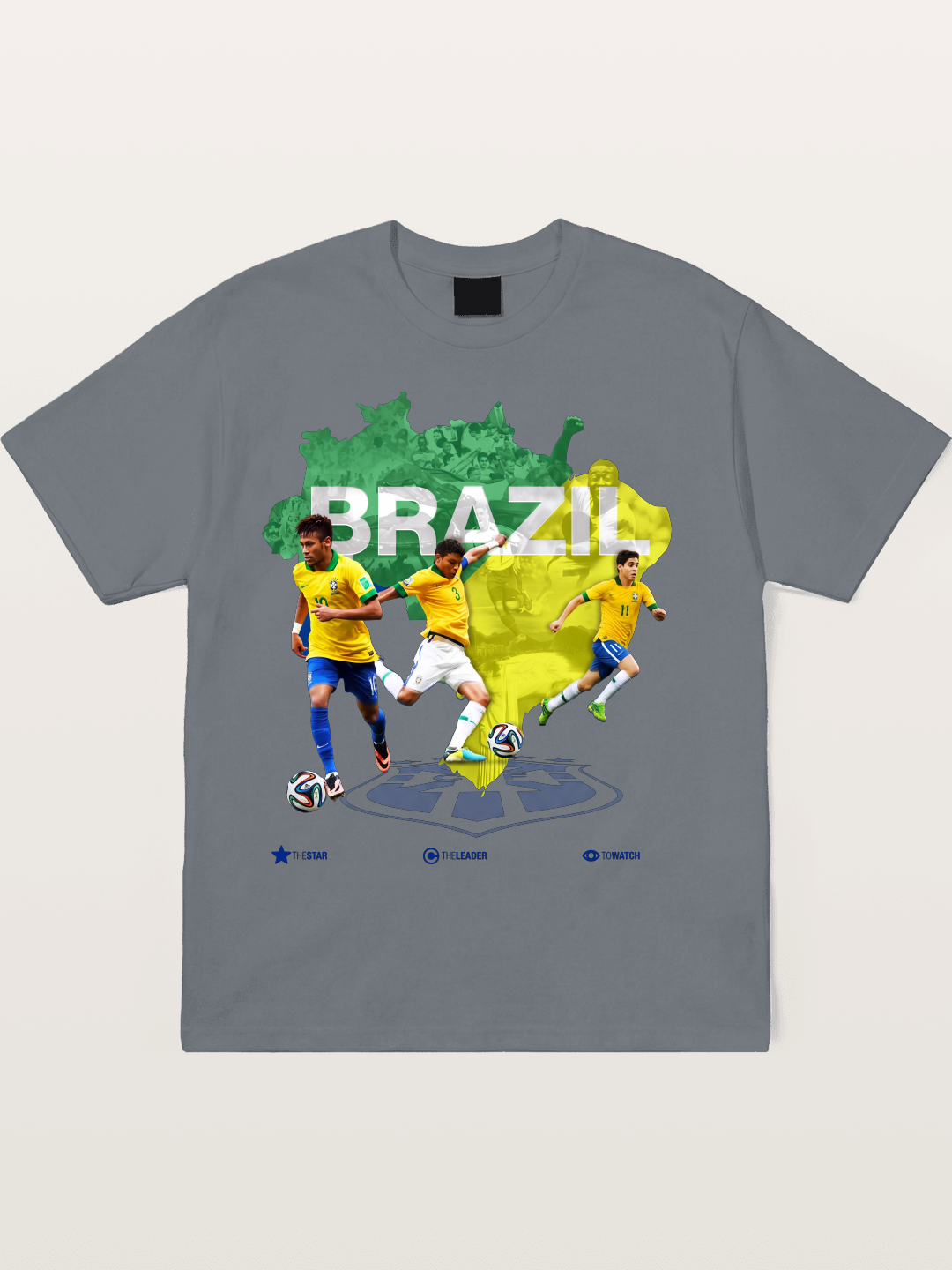 Brazil National Team Stars Collage Cotton T-shirt