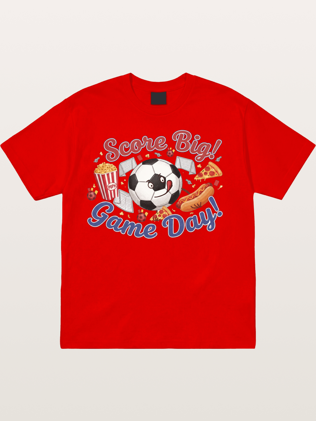Game Day Snack Soccer Doodle Cotton T-shirt