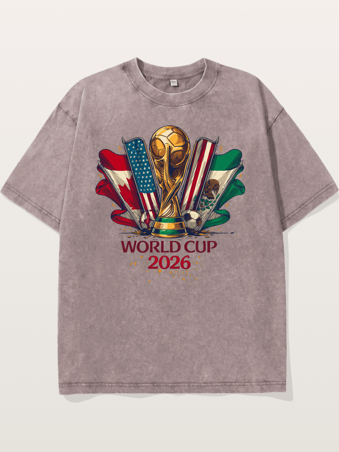 2026 WC World Flags Poster Washed T-shirt