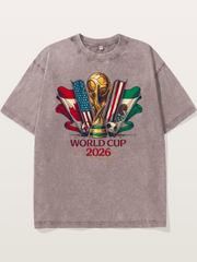 2026 WC World Flags Poster Washed T-shirt