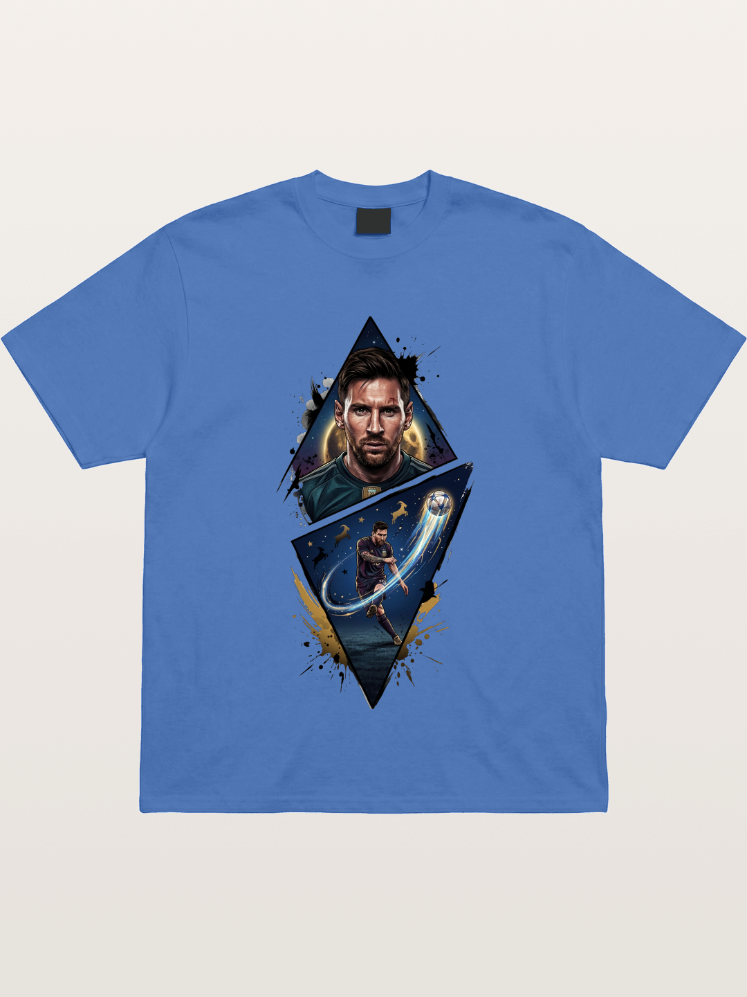 Lionel Messi Split Portrait Art Gildan T-shirt
