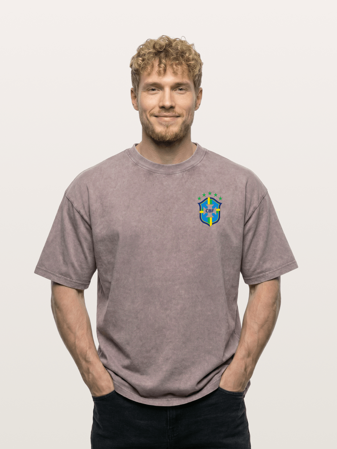 Brazil CBF Five Stars Shield Washed T-shirt