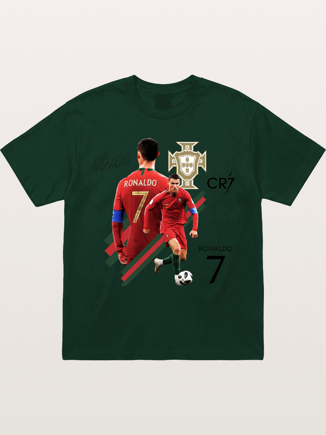CR7 Portugal Crest Montage Gildan T-shirt