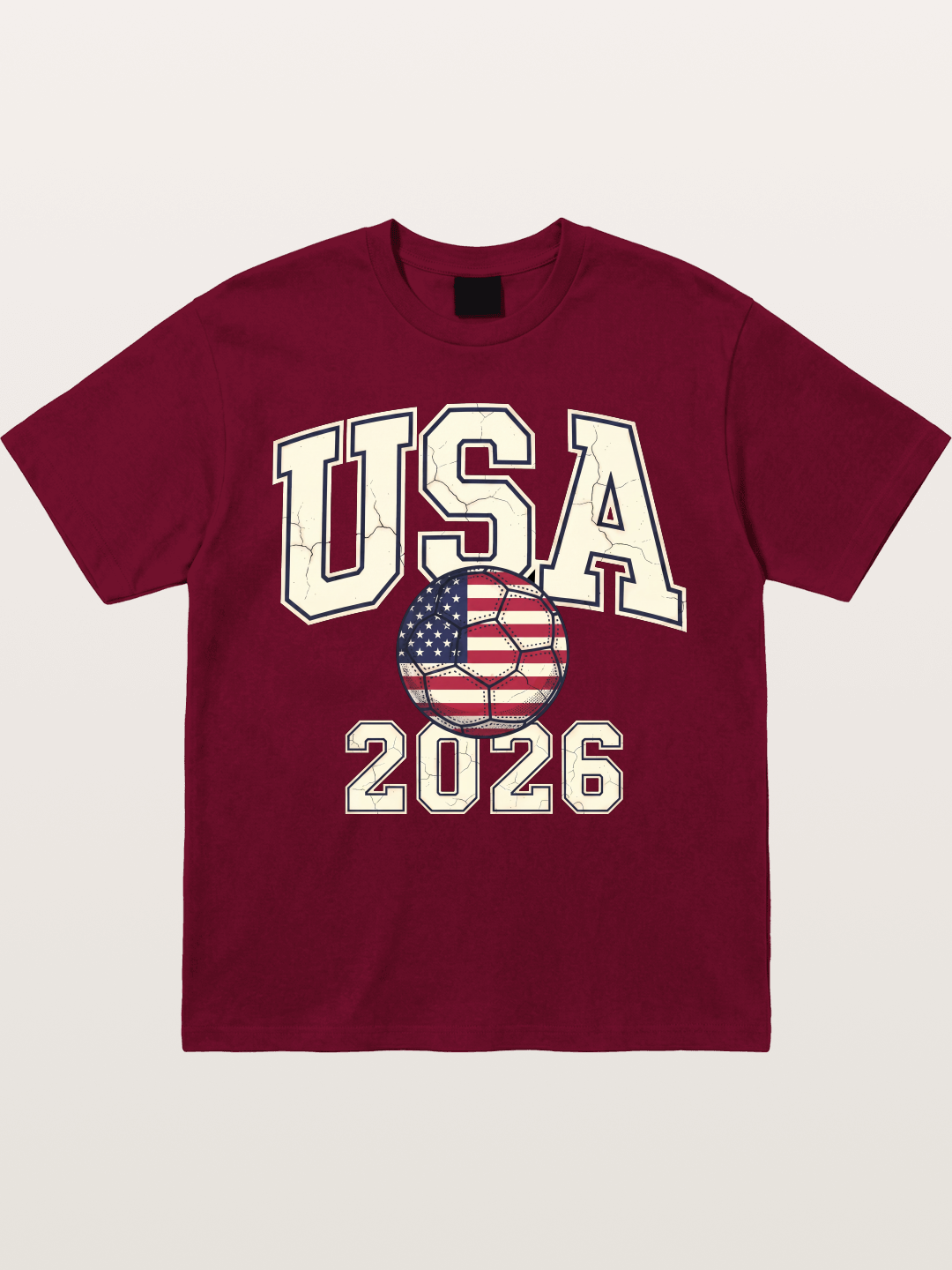 USA 2026 Cracked Letter Soccer Gildan T-shirt