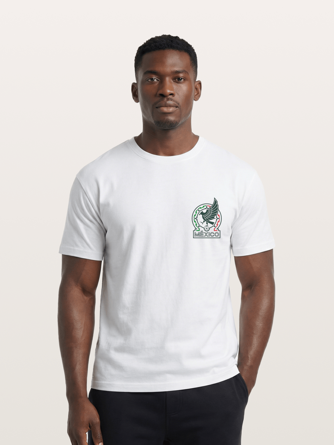 Mexico Football Eagle Crest Cotton T-shirt