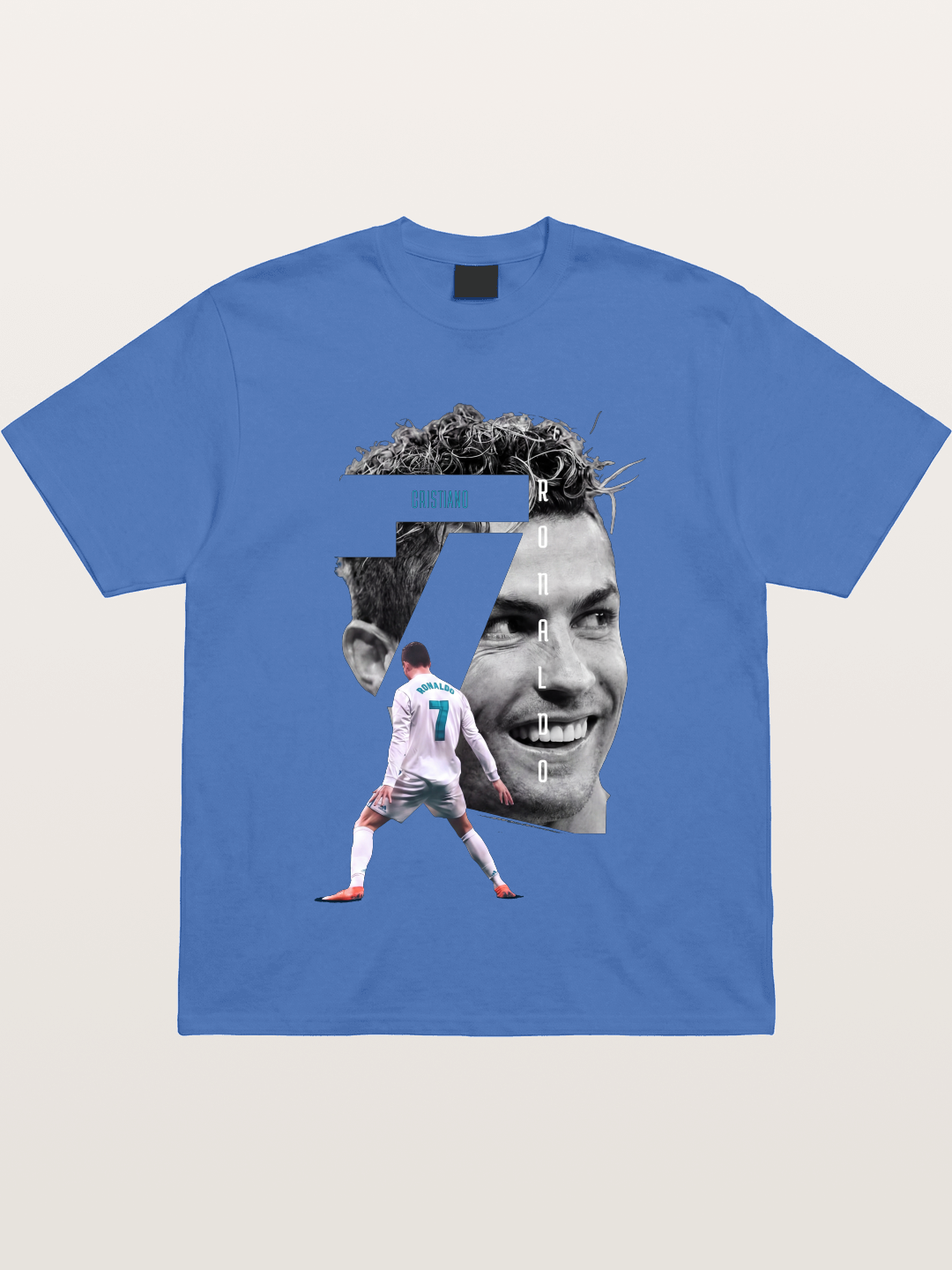 Cristiano Ronaldo 7 Number Montage Gildan T-shirt