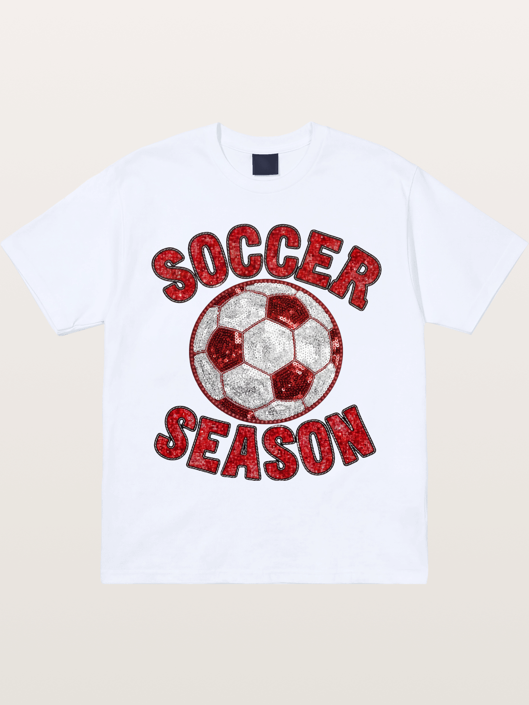 Glitter Soccer Season Badge Gildan T-shirt