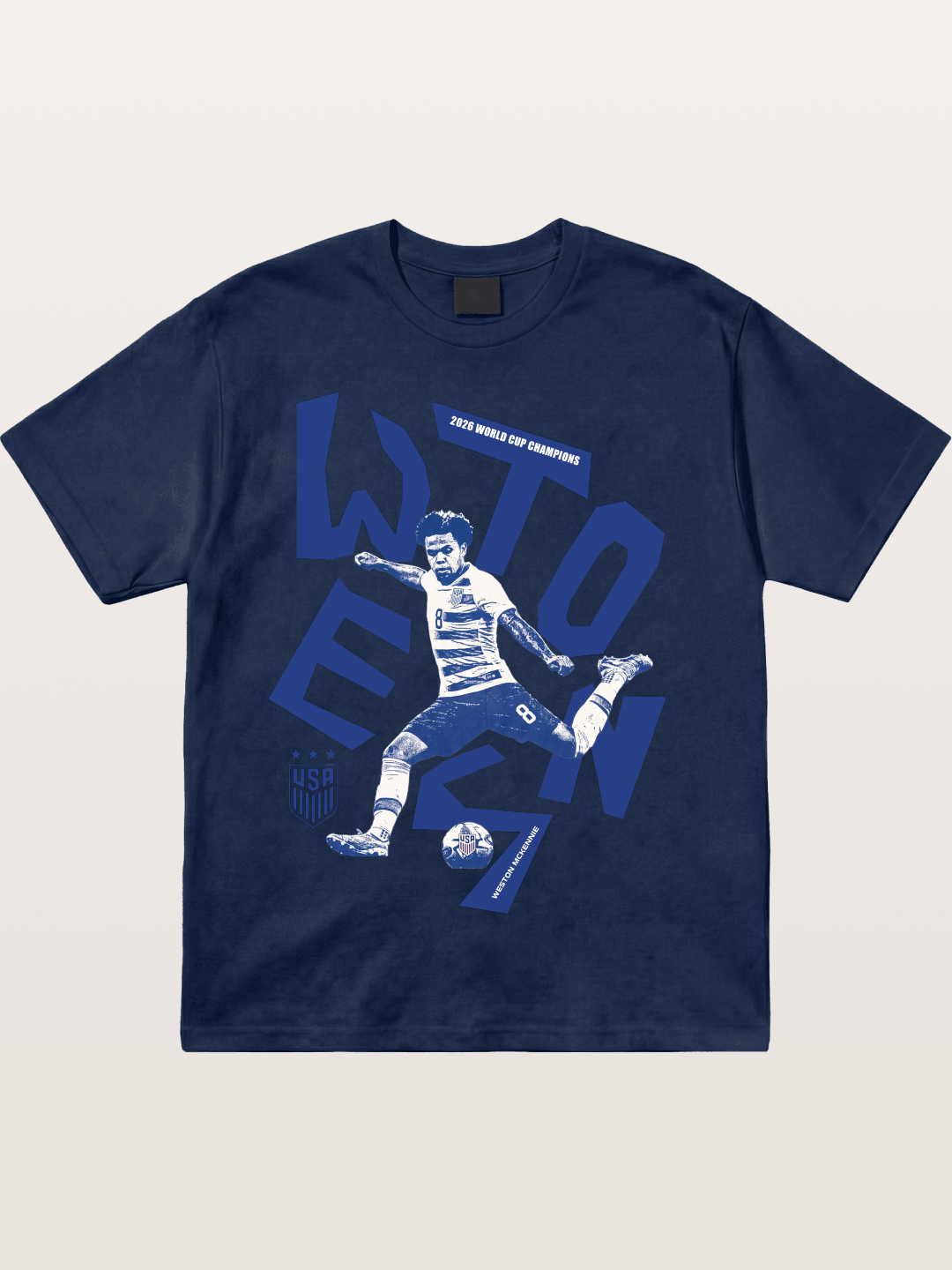 Weston Mckennie Bold USA Lettering Cotton T-shirt