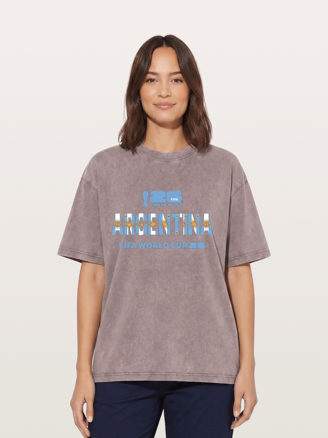 2026 World Cup Argentina Sun Design Washed T-shirt