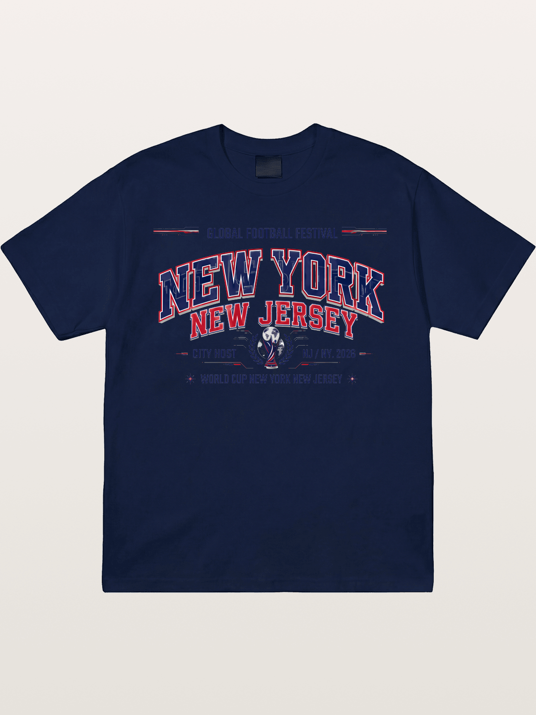 NYC New Jersey 2026 WC Badge Gildan T-shirt