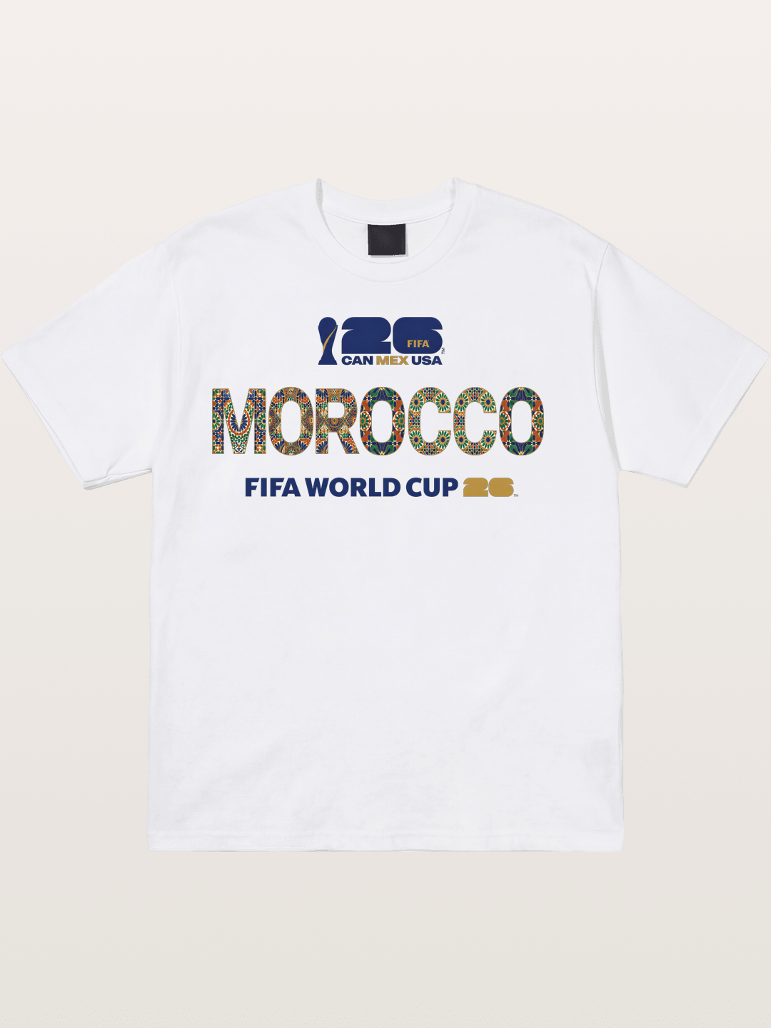 Morocco 2026 Mosaic Typography Cotton T-shirt
