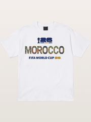 Morocco 2026 Mosaic Typography Cotton T-shirt