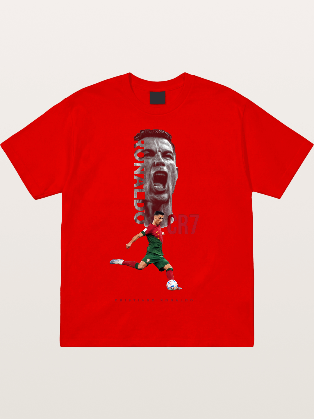 CR7 Portugal Action Print Cotton T-shirt