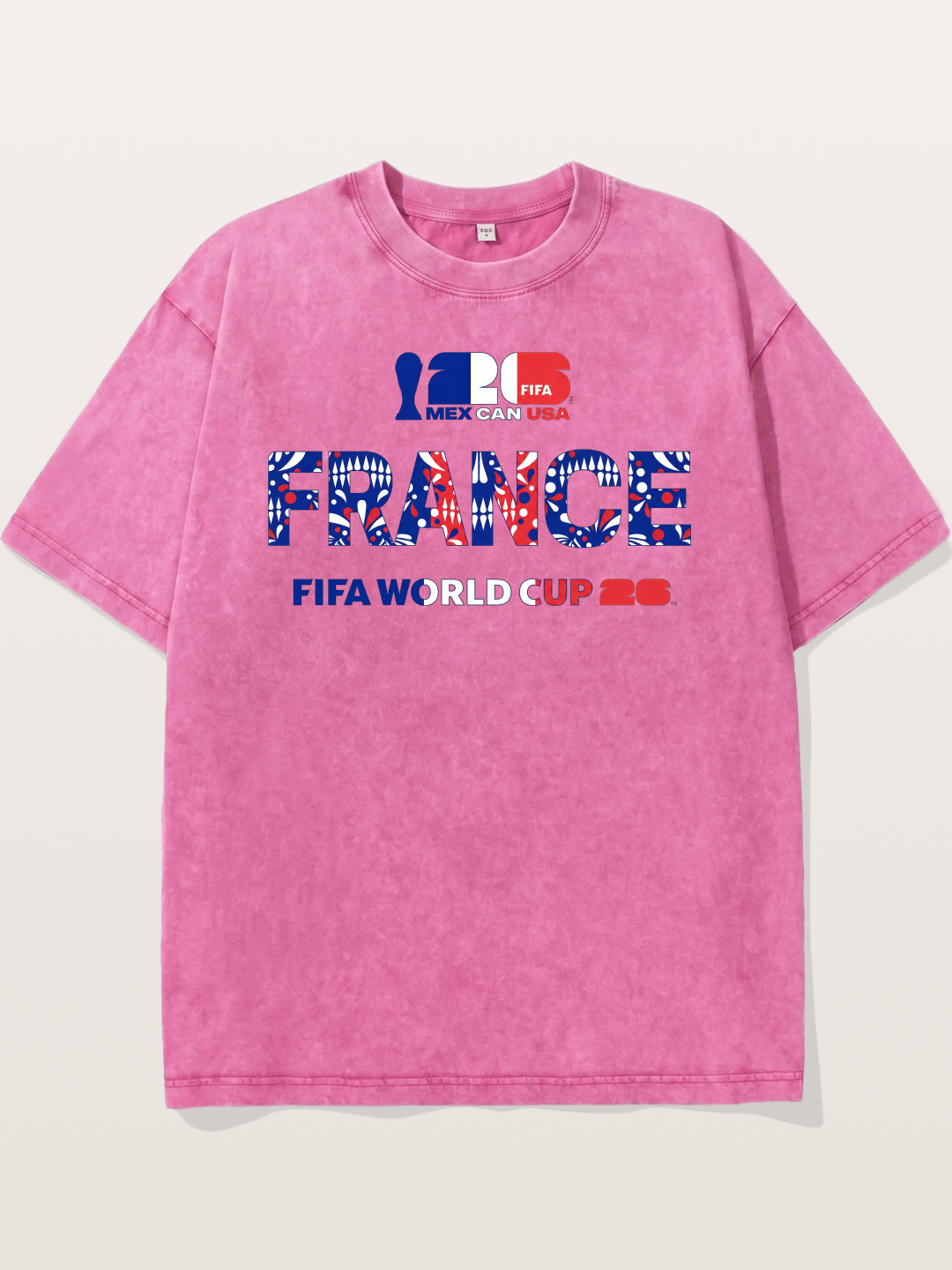 2026 World Cup France Pattern Graphic Washed T-shirt