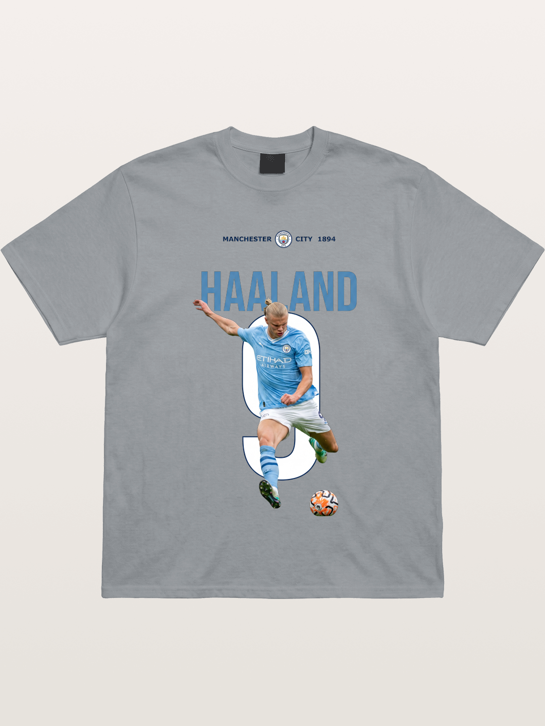 Haaland Number 9 Action Shot Gildan T-shirt