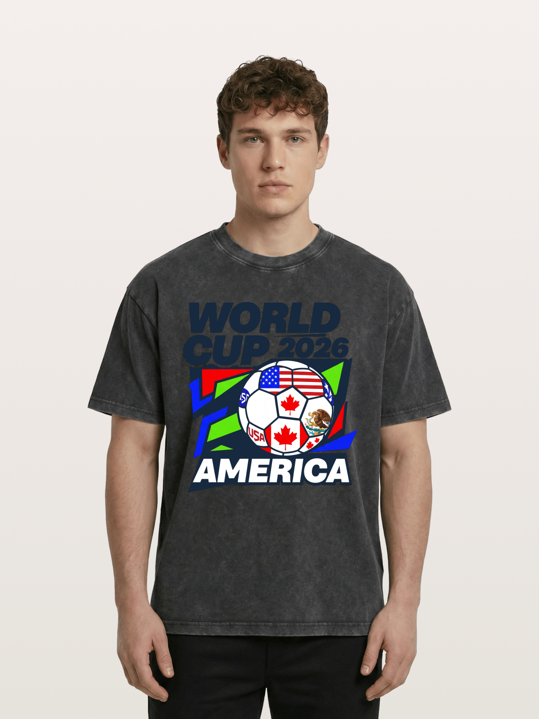 World Cup 2026 America Geometric Washed T-shirt
