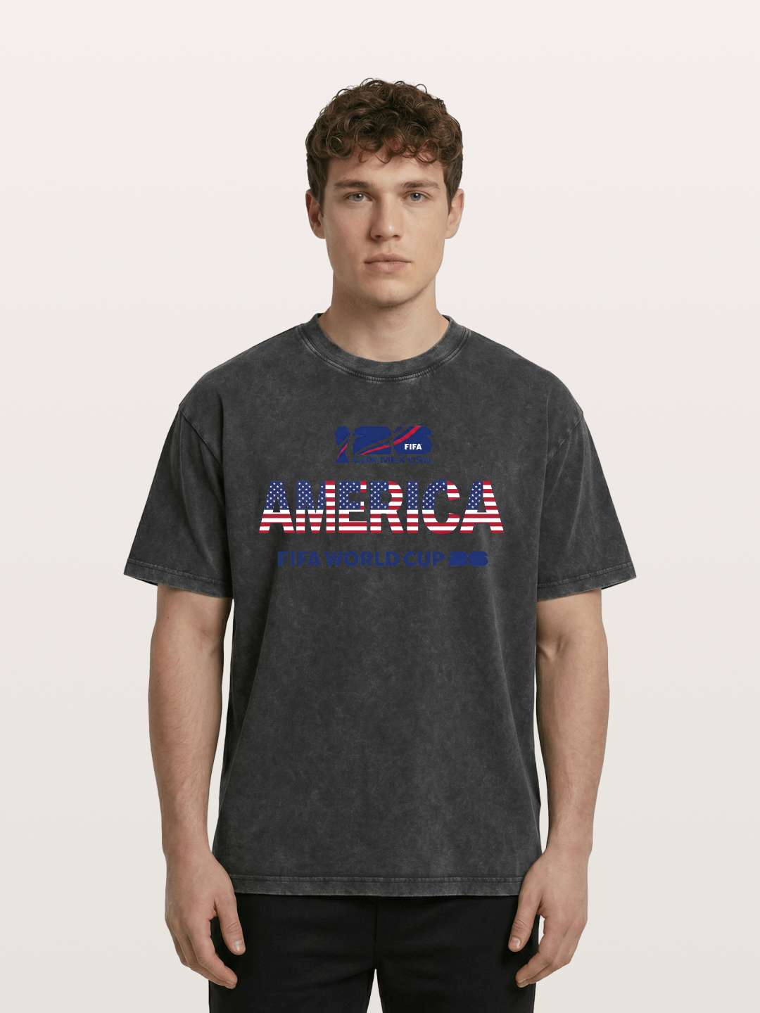 2026 World Cup MEXUSA Flag Art Washed T-shirt