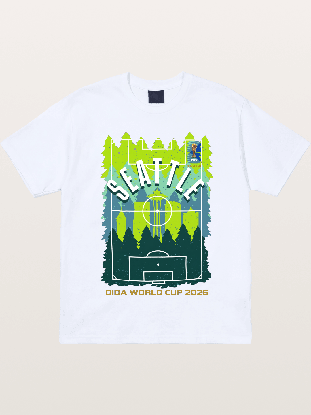 Seattle WC 2026 Forest Soccer Pitch Gildan T-shirt