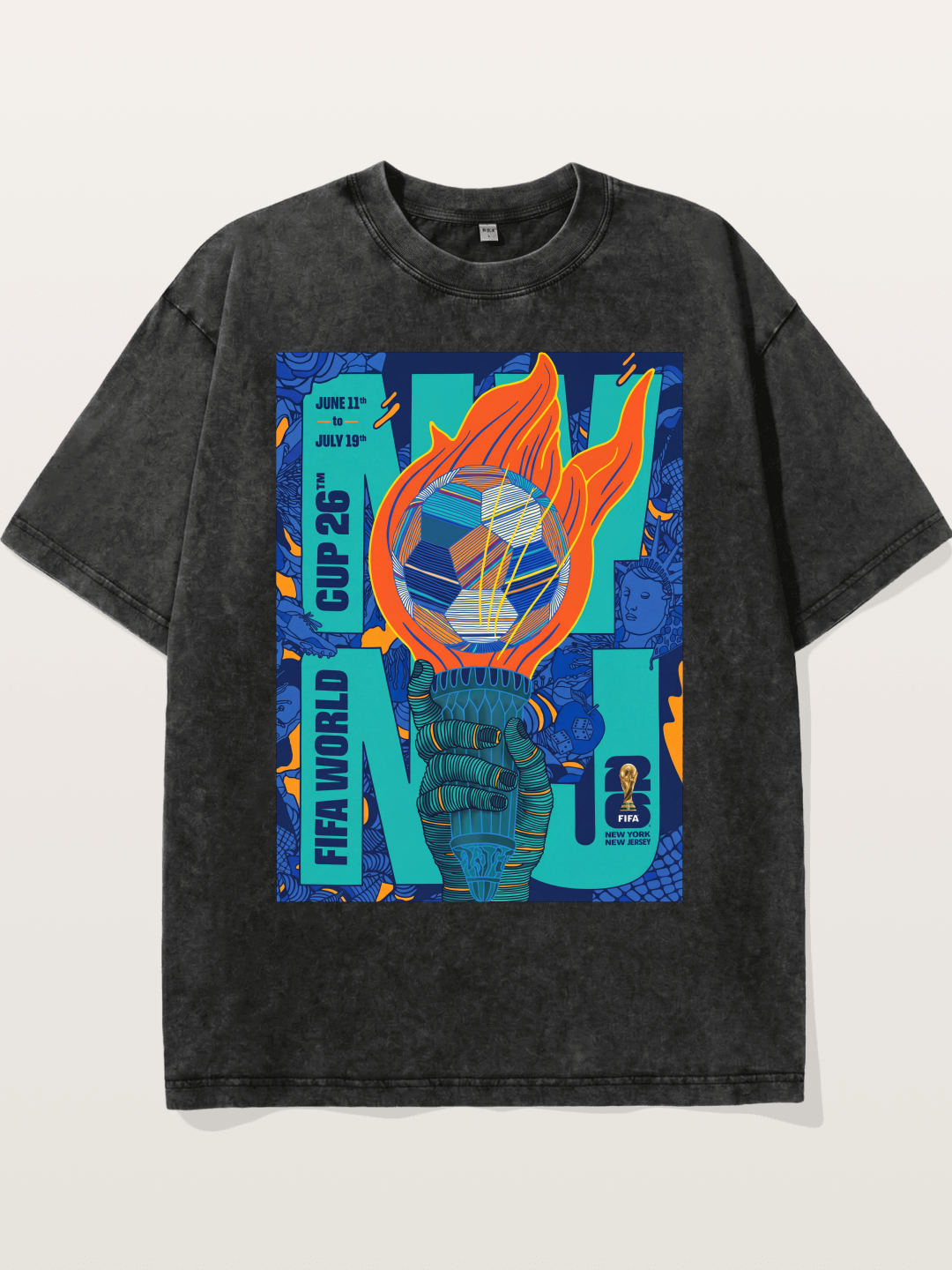 NYNJ WC 2026 Liberty Torch Soccer Washed T-shirt