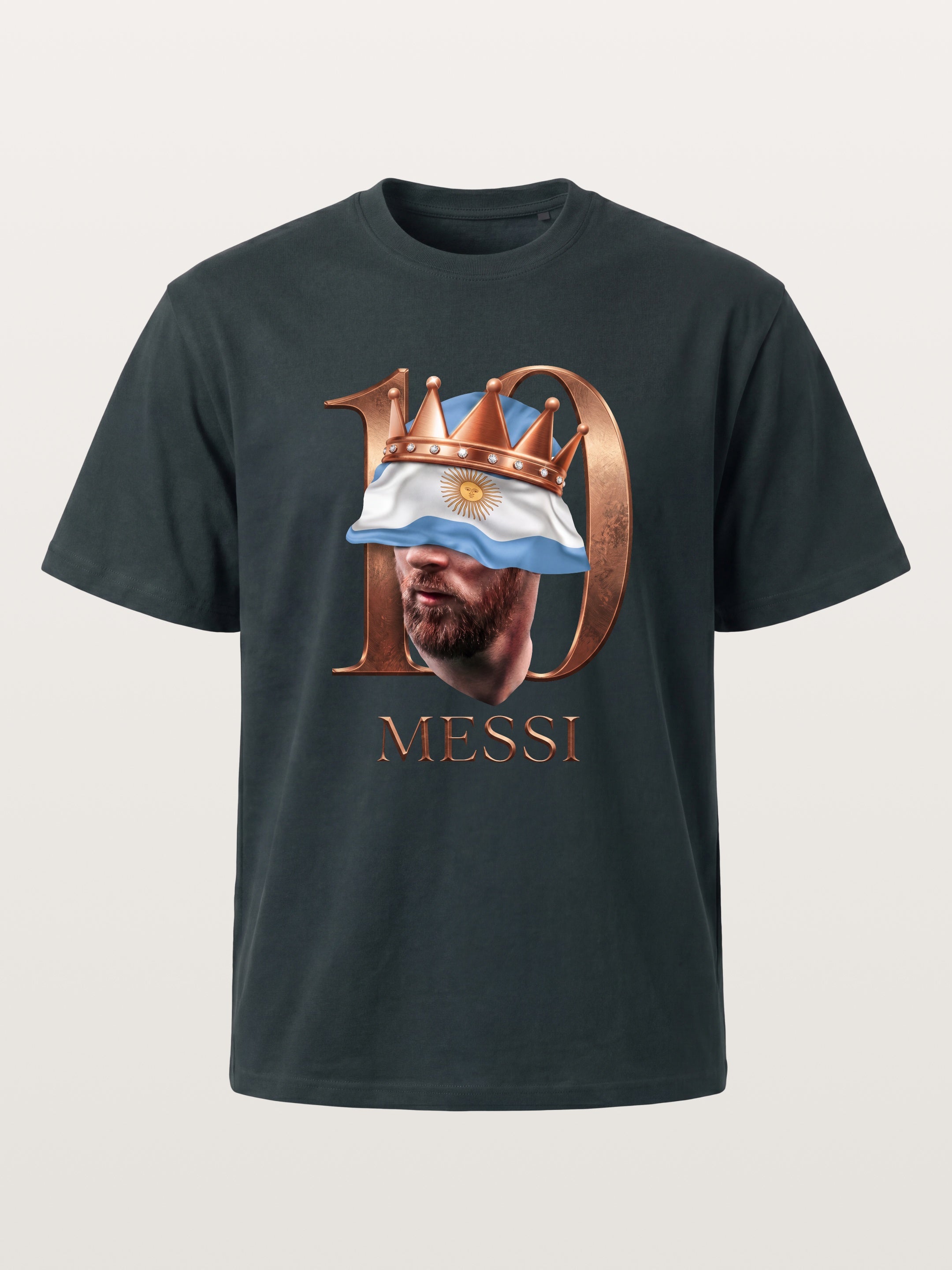 Messi Crown Argentina Flag Art Gildan T-shirt