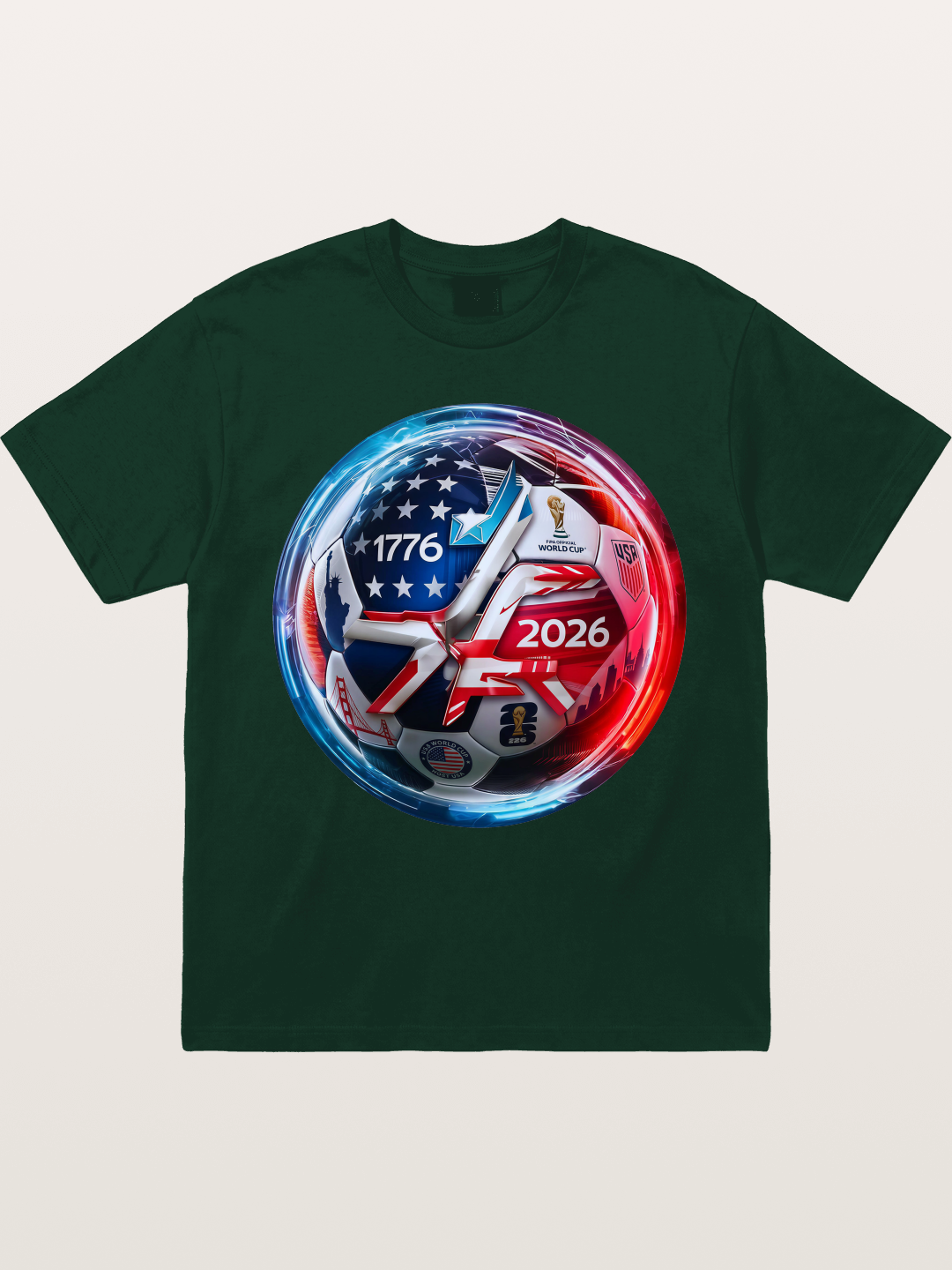 2026 USA Soccer Ball Poster Gildan T-shirt