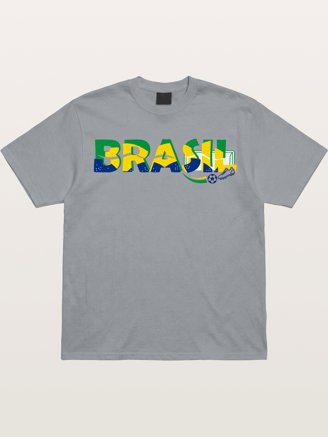 Brasil Typo Soccer Badge Gildan T-shirt