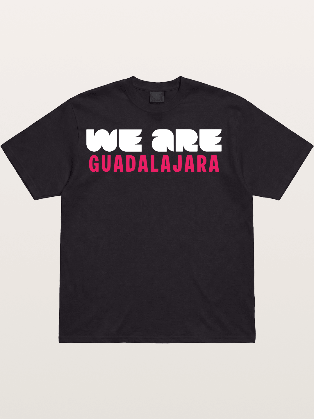 Guadalajara Pink Block Letters Cotton T-shirt