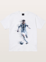 Messi Motion Blur Graphic Cotton T-shirt