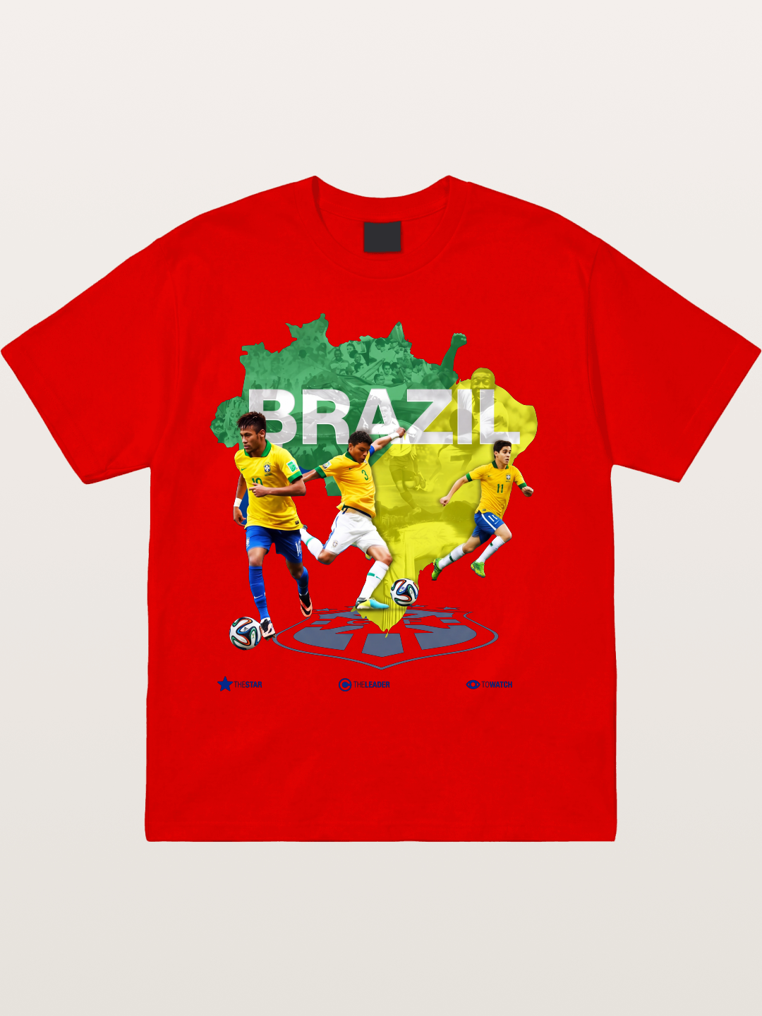Brazil National Team Stars Collage Cotton T-shirt