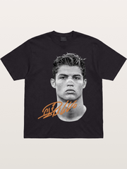 Cristiano Ronaldo Black White Portrait Cotton T-shirt