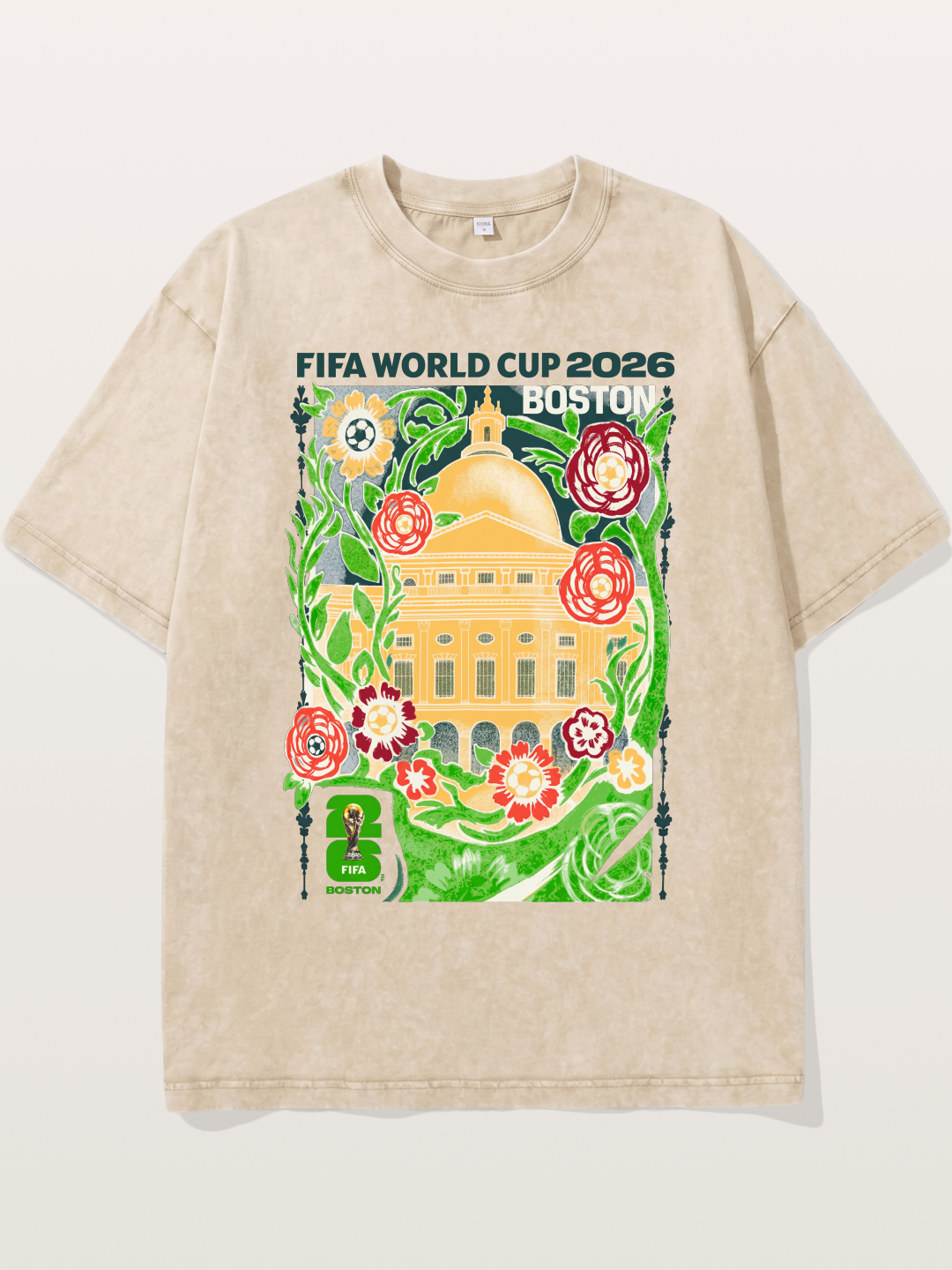 Boston WC 2026 Floral City Hall Art Washed T-shirt