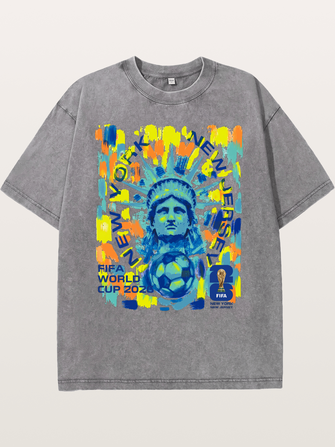 NY NJ WC 2026 Statue of Liberty Art Washed T-shirt