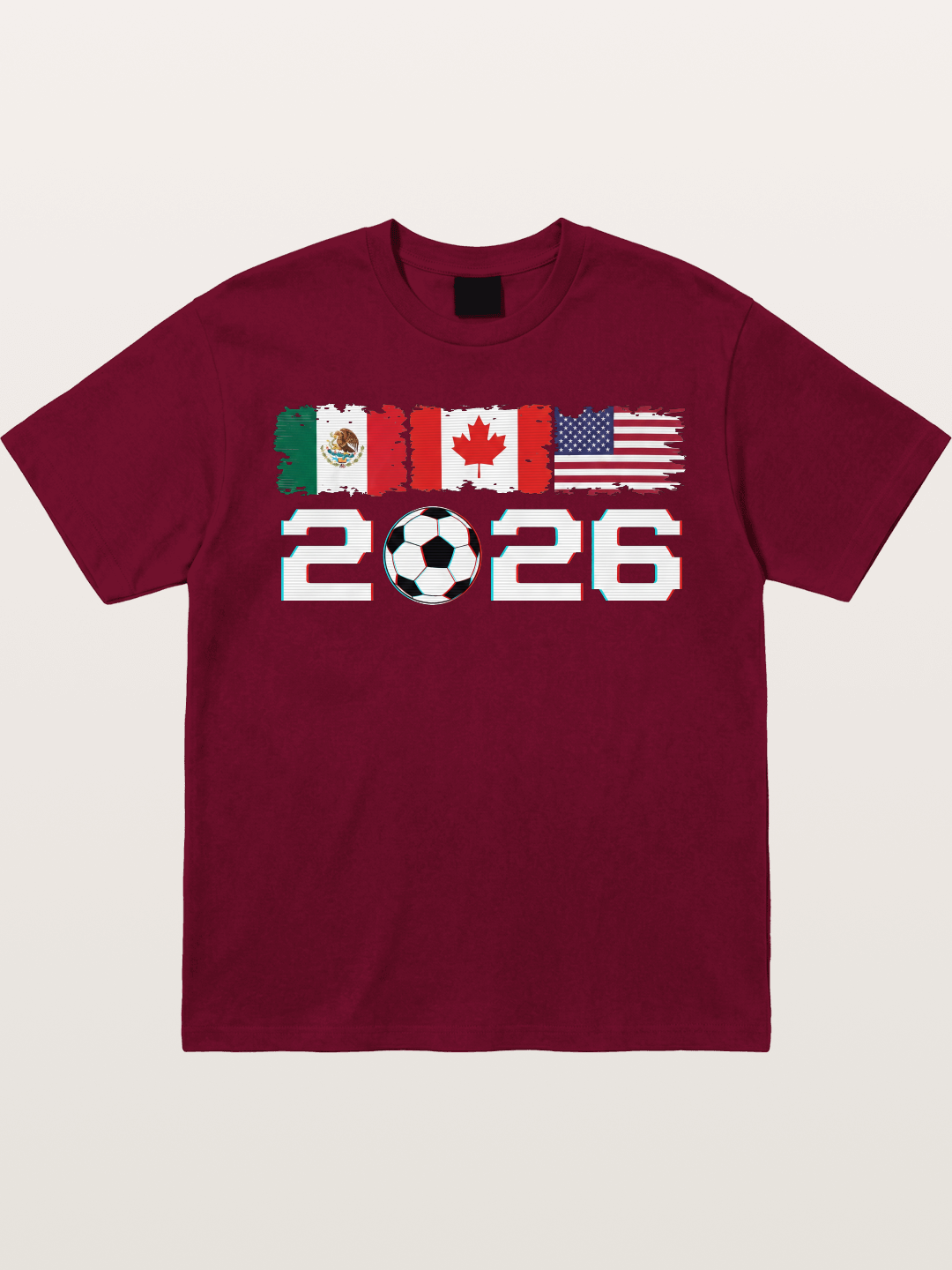 2026 WC USA Mexico Canada Flags Gildan T-shirt