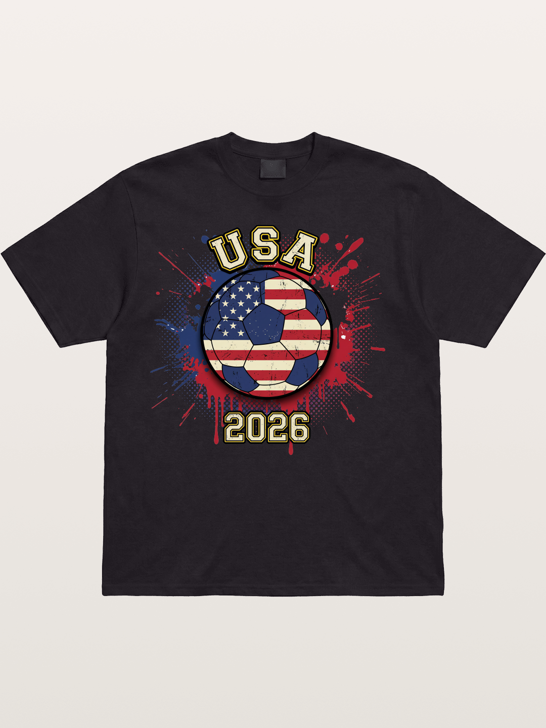 USA 2026 Soccer Ball Print Cotton T-shirt