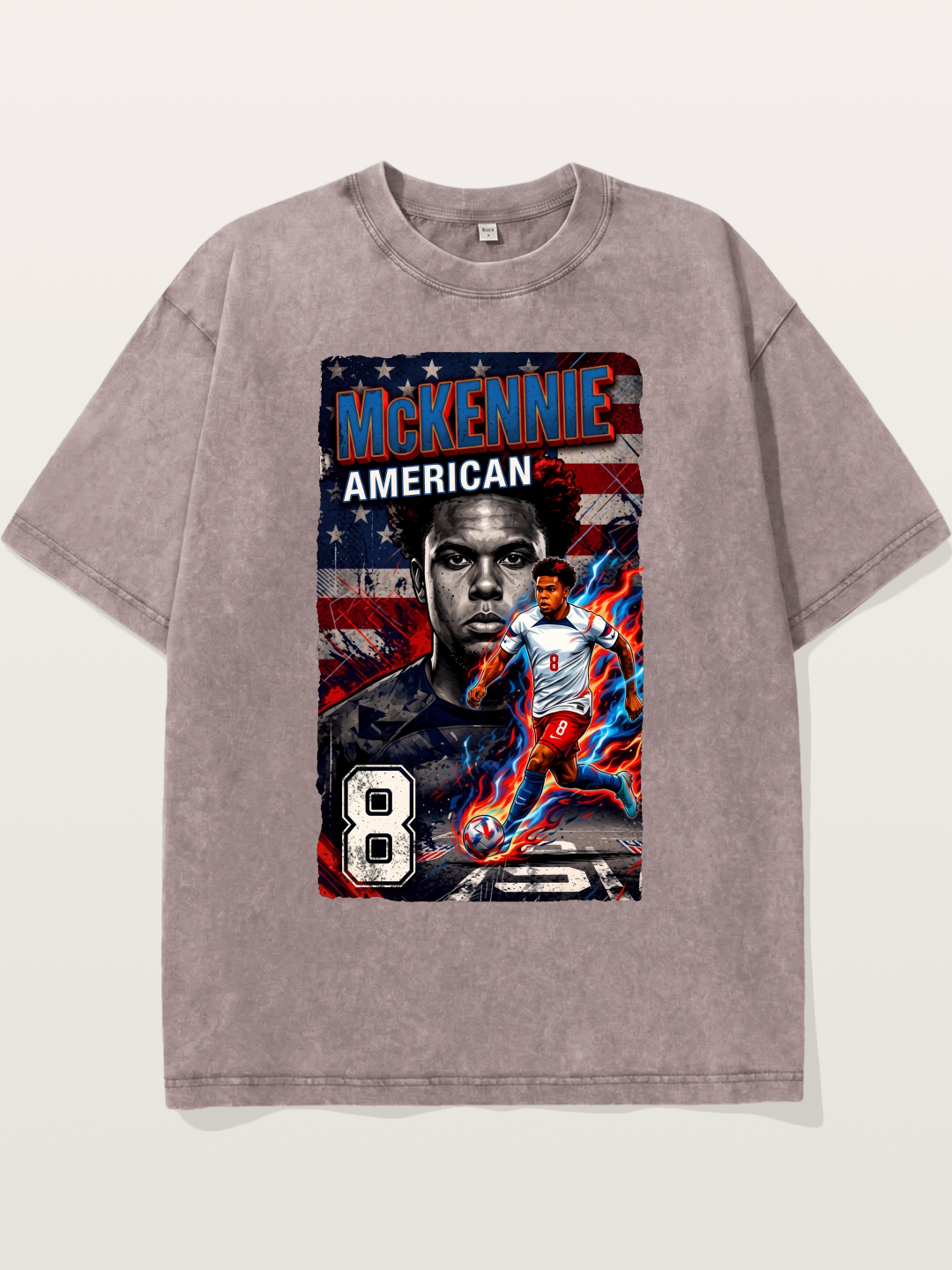 Weston Mckennie Fiery Retro Design Washed T-shirt
