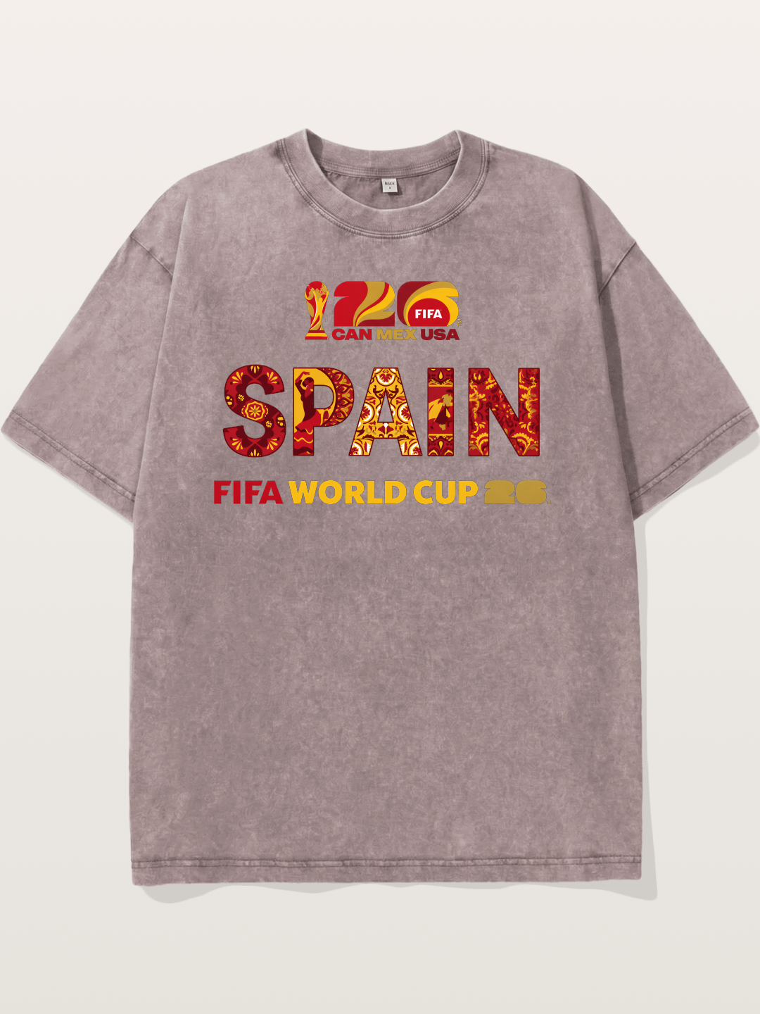 Spain 2026 Cultural Ornament Print Washed T-shirt