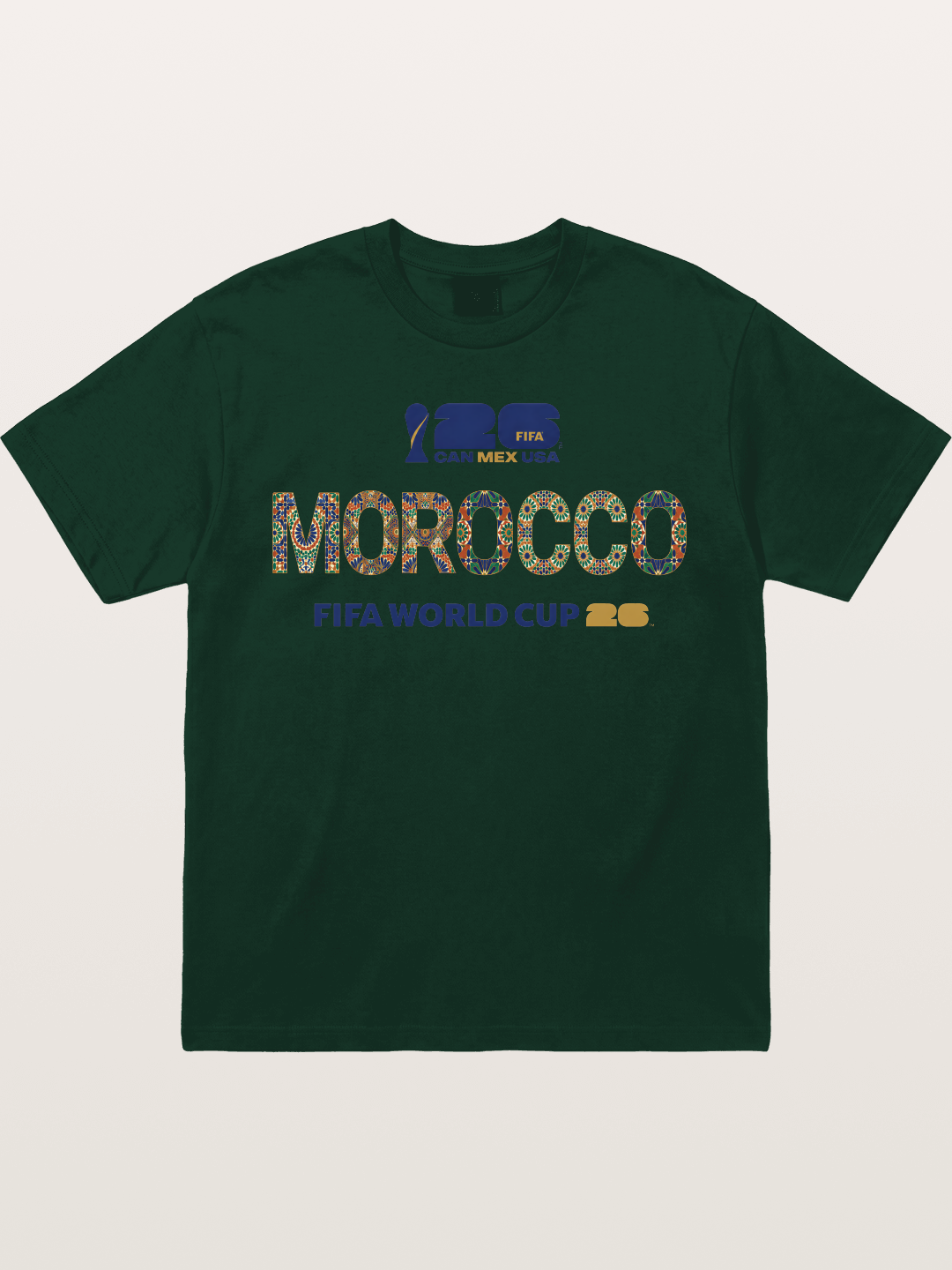 Morocco 2026 Mosaic Typography Gildan T-shirt