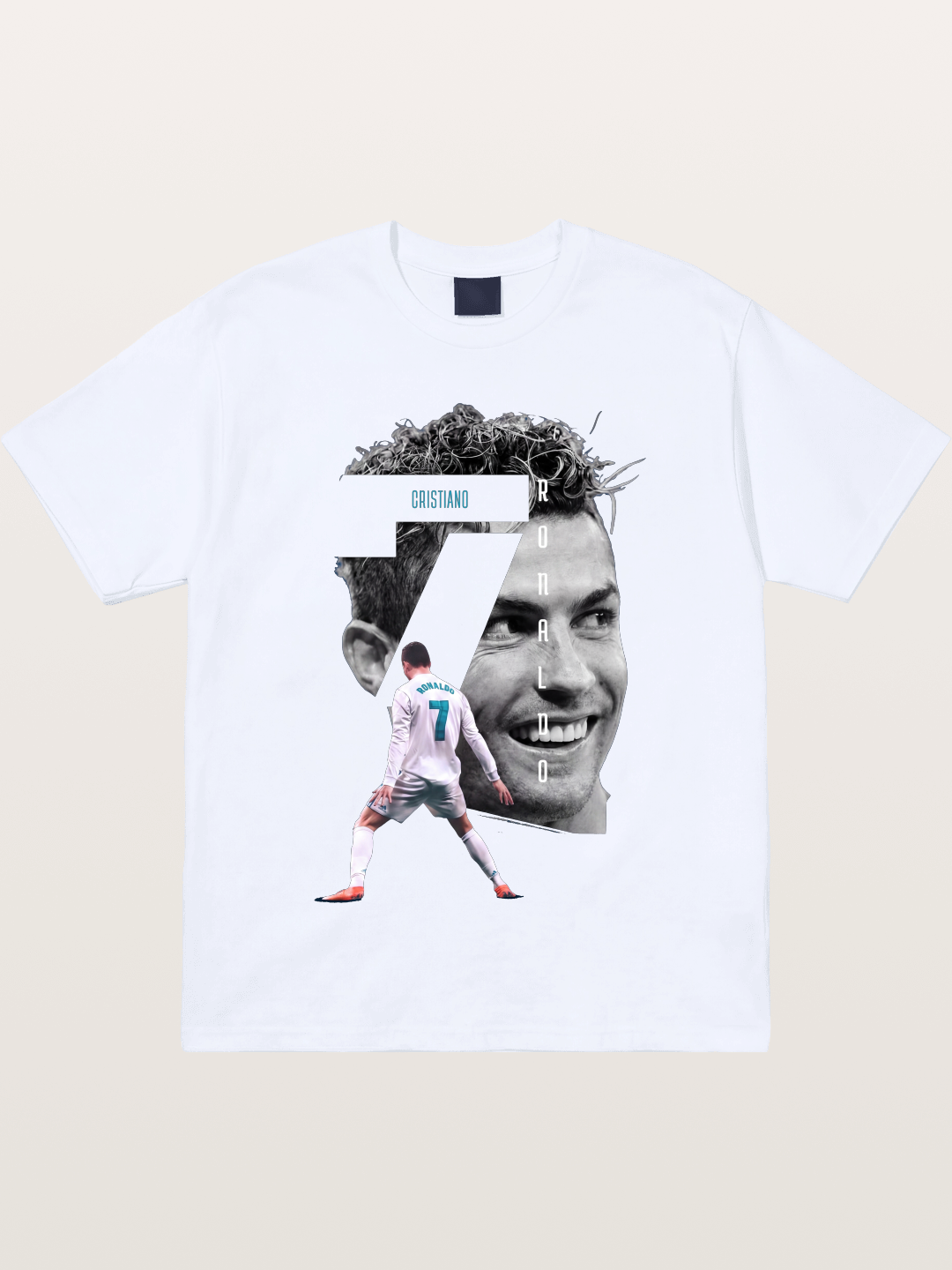 Cristiano Ronaldo 7 Number Montage Gildan T-shirt