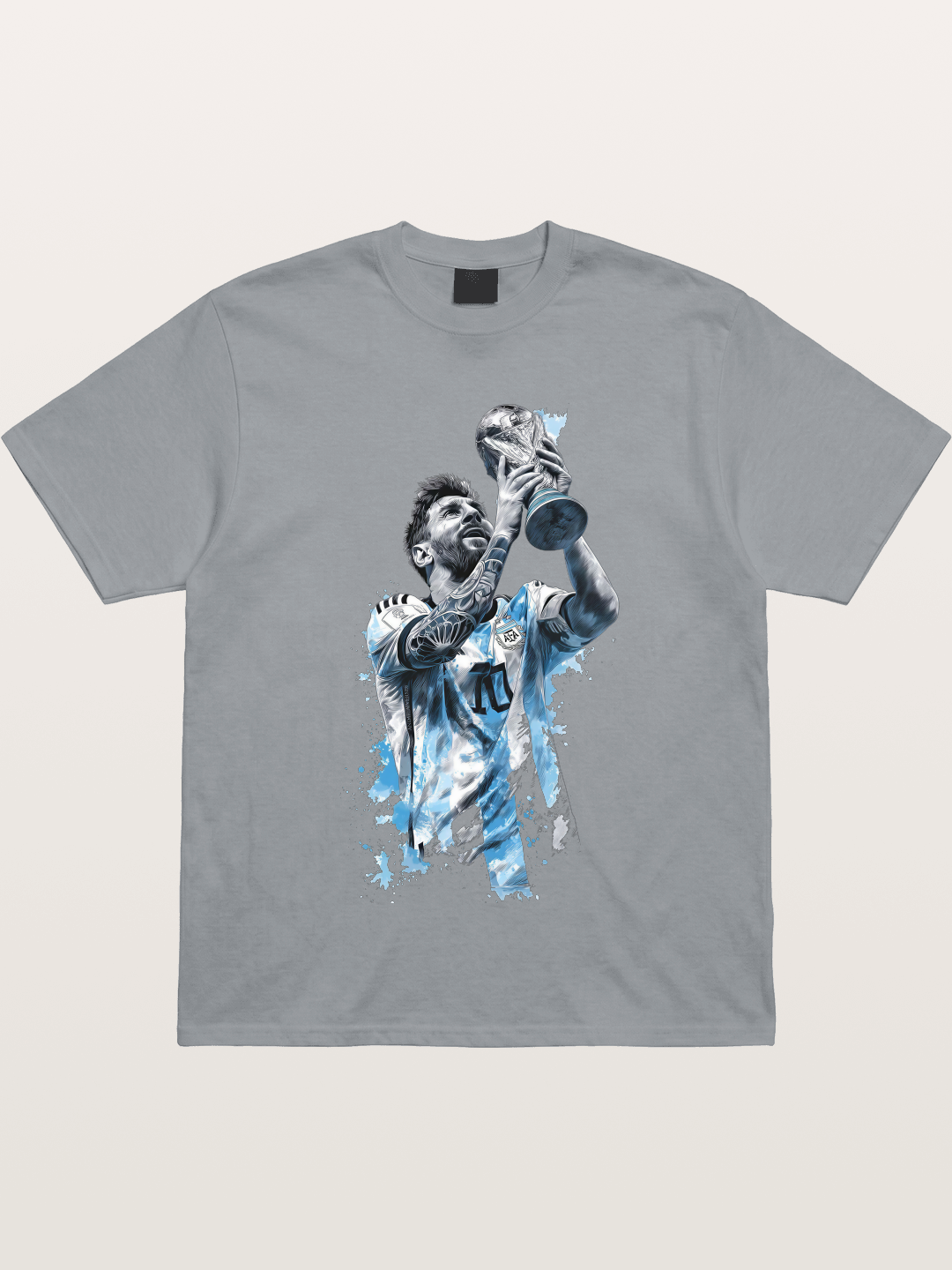 Messi WC Trophy Watercolor Gildan T-shirt