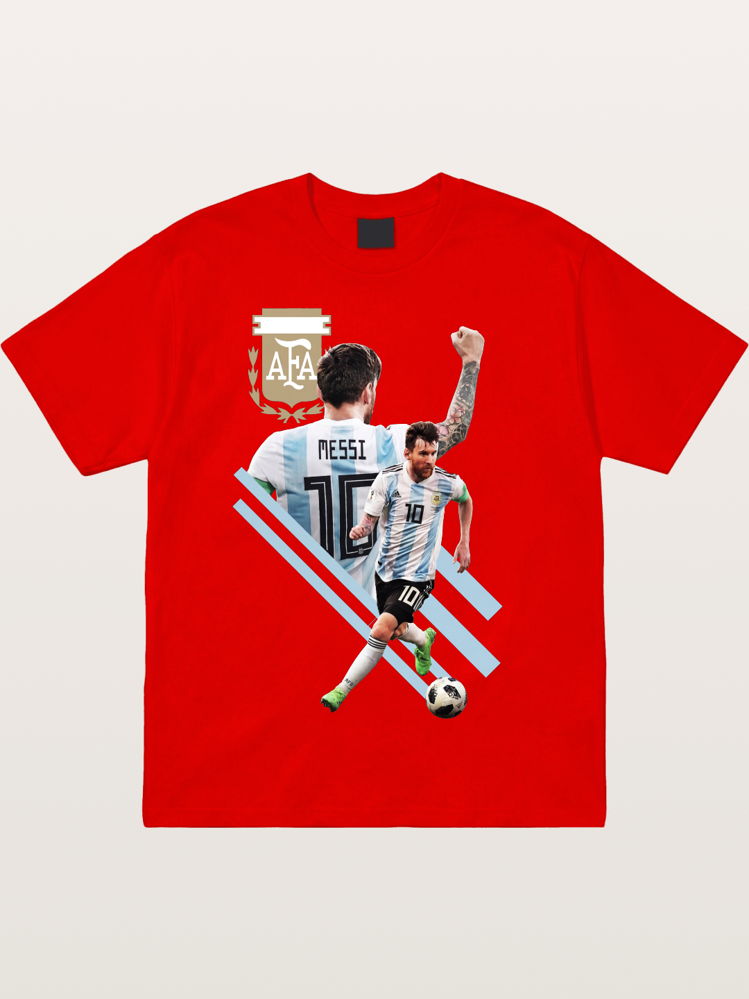 Messi Argentina Layered Art Cotton T-shirt