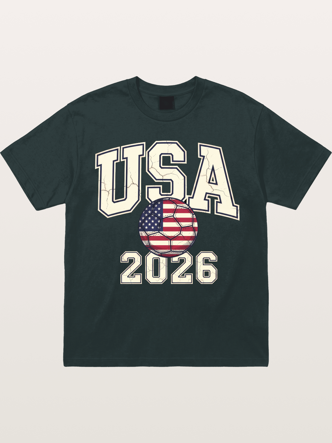 USA 2026 Cracked Letter Soccer Gildan T-shirt