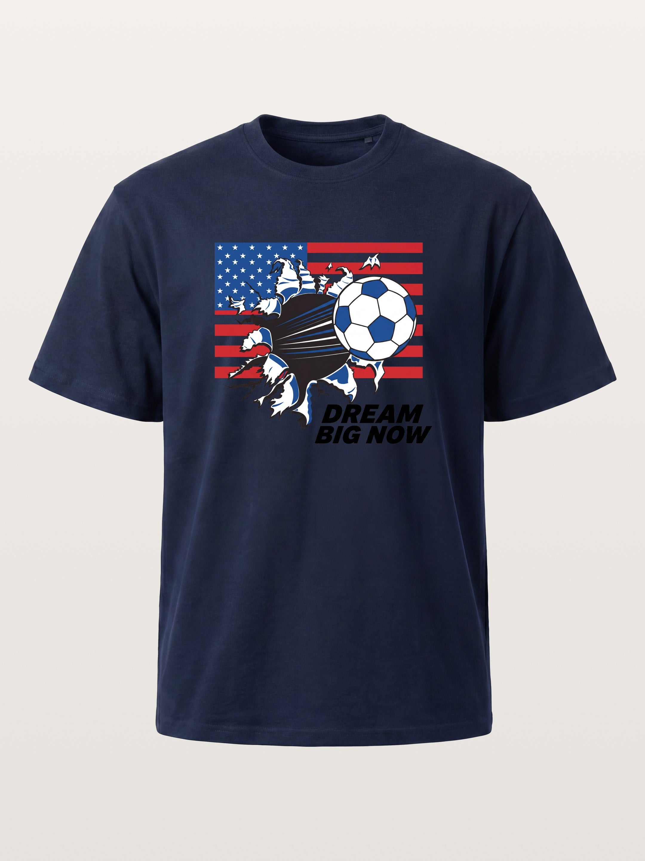 Torn Flag Soccer Explosion Design Cotton T-shirt