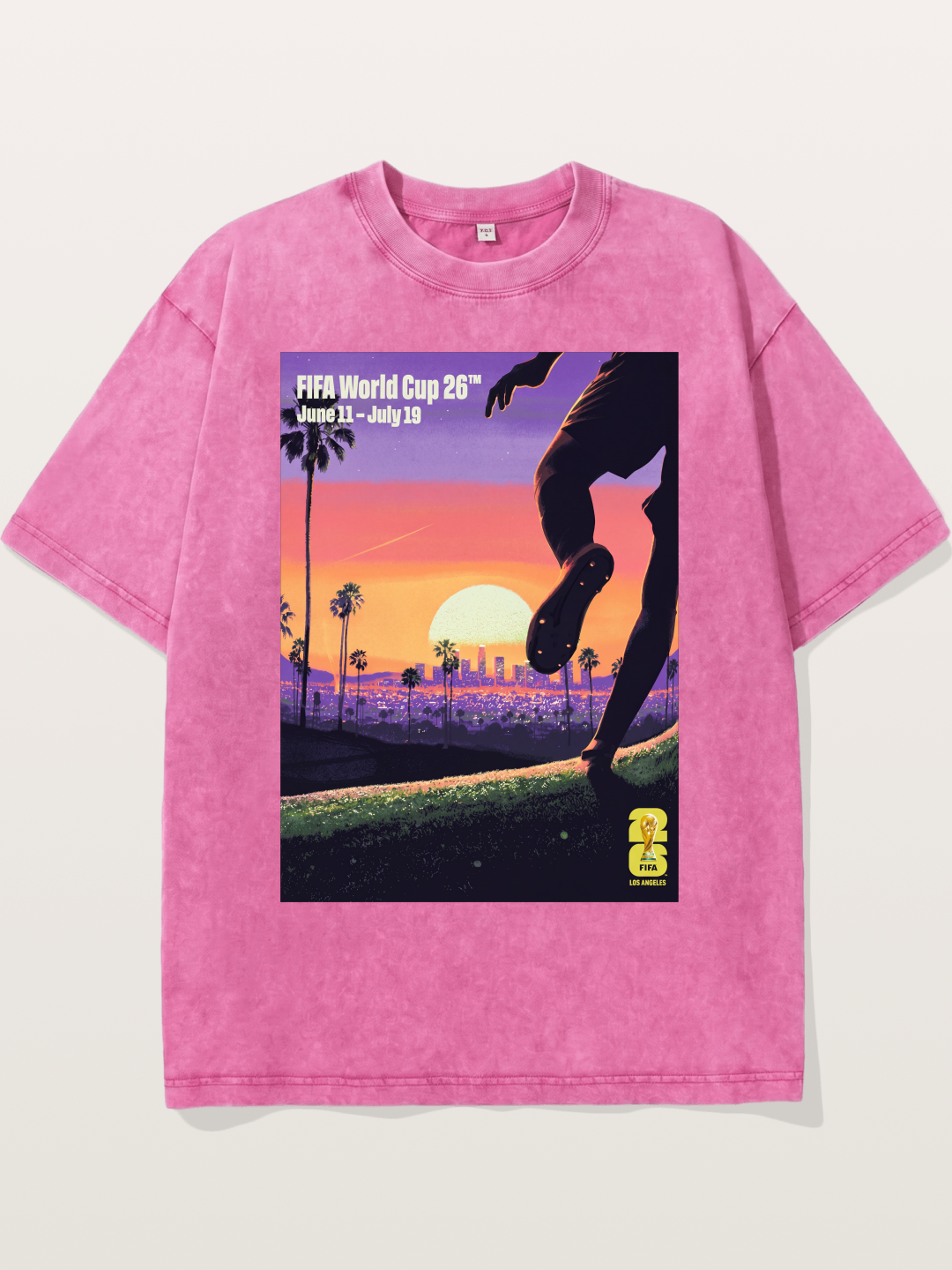 LA WC 2026 Sunset Soccer Kick Washed T-shirt