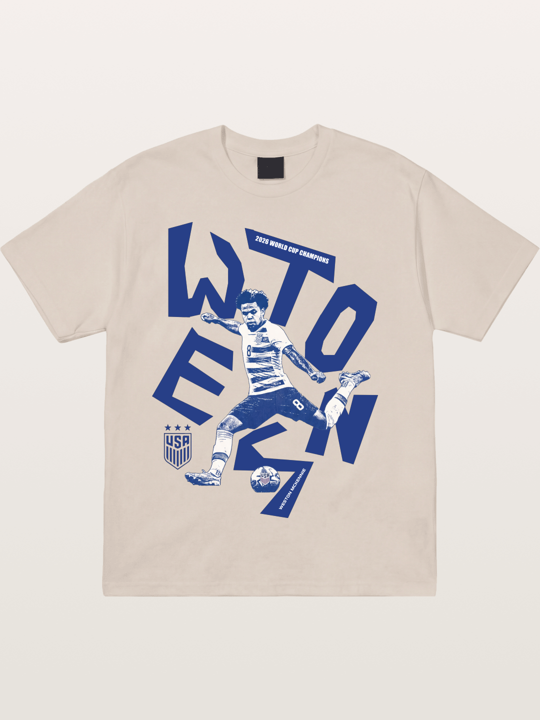 Weston Mckennie Bold USA Lettering Cotton T-shirt