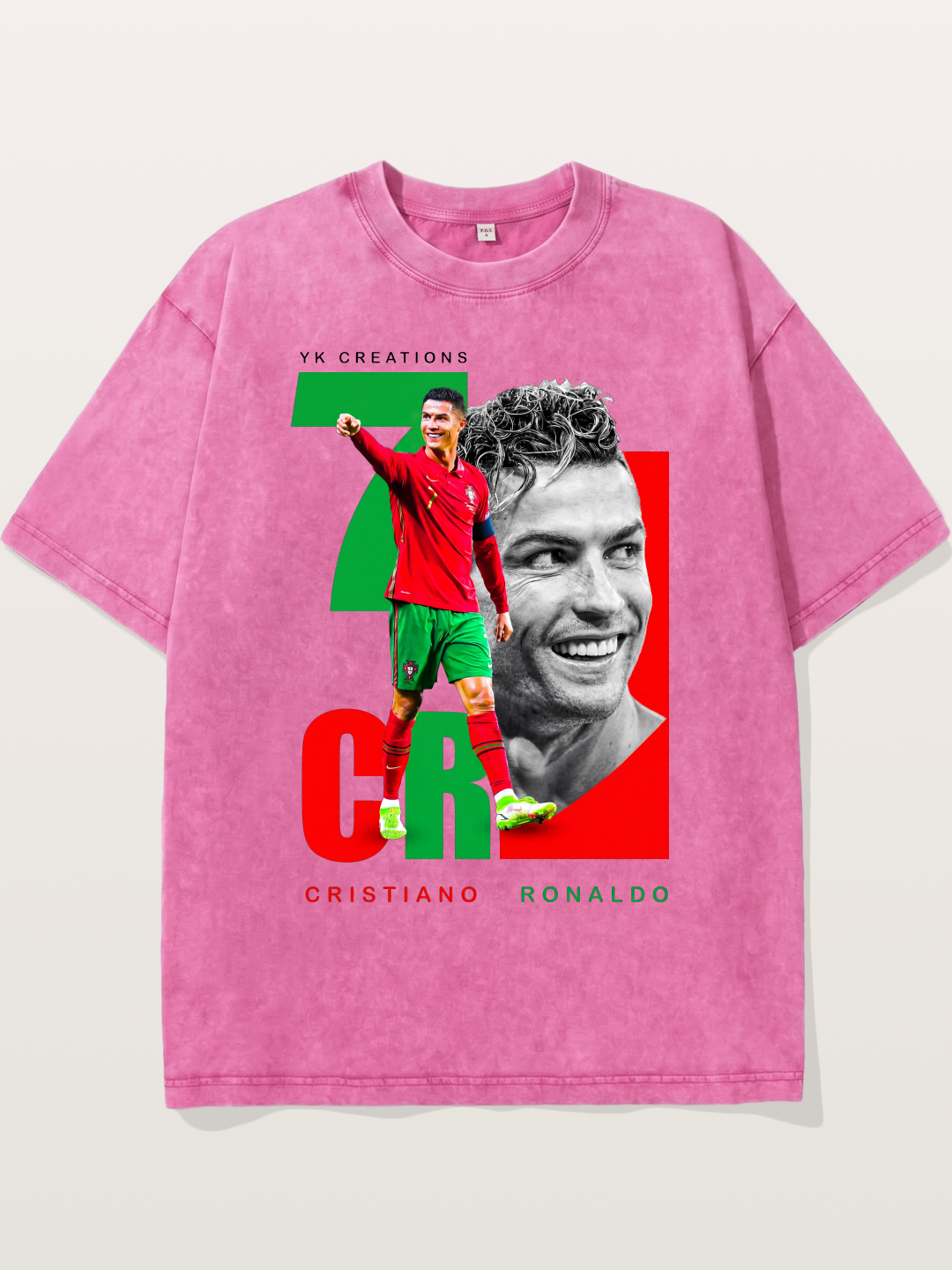 Ronaldo Portugal Colors Portrait Washed T-shirt